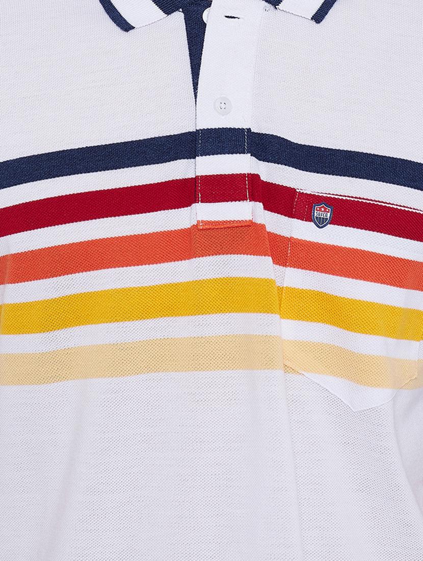 white striped polo t-shirt - 17752078 - Standard Image - 4