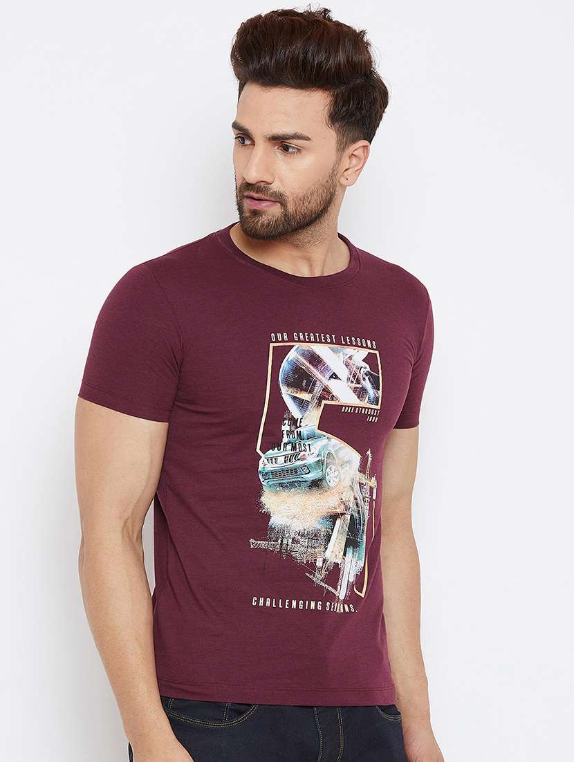 purple front print t-shirt - 17752084 - Standard Image - 1