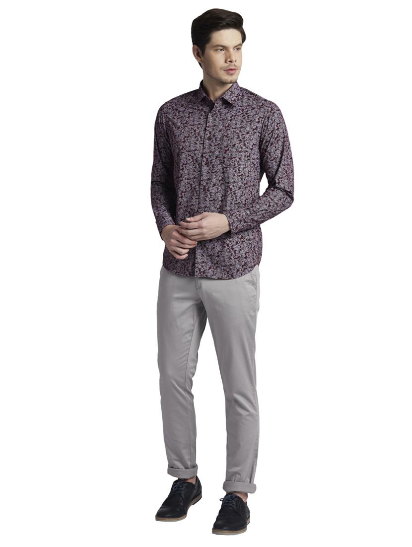maroon printed casual shirt - 17752317 - Standard Image - 4