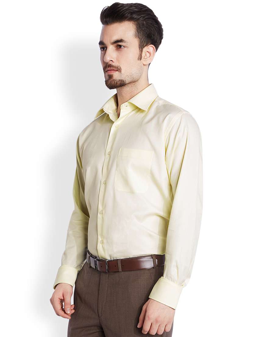 yellow solid formal shirt - 17752338 -  Standard Image - 1