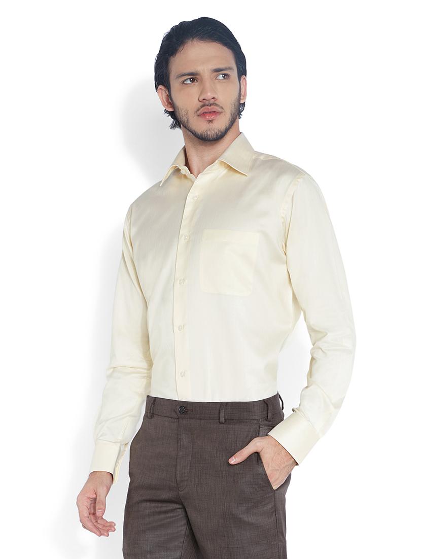 yellow solid formal shirt - 17752339 -  Standard Image - 1