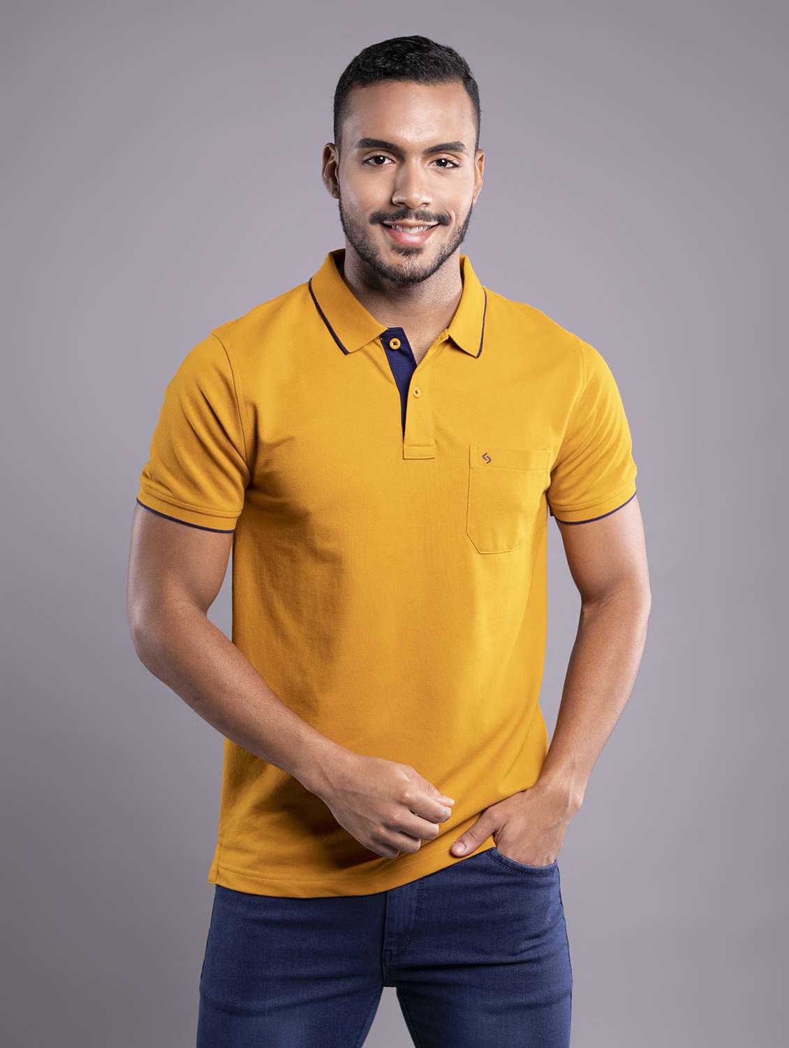 men solid short sleeve regular fit polo t-shirt