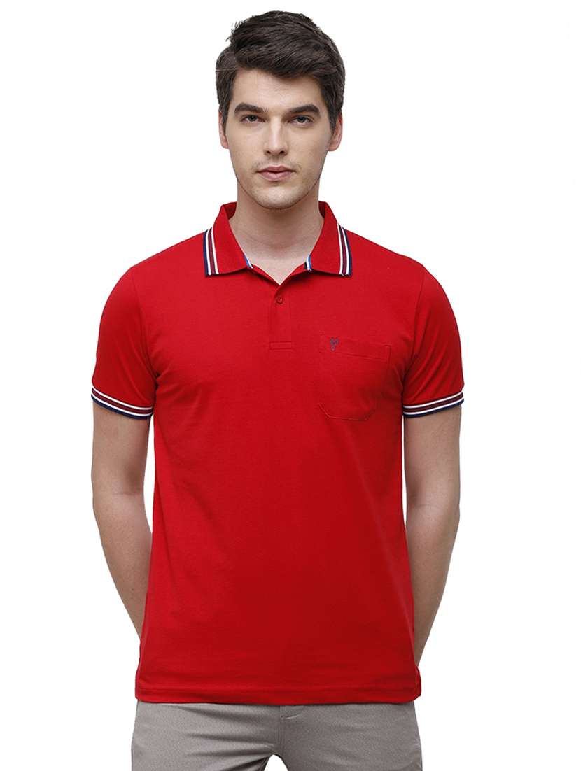 red solid polo t-shirt