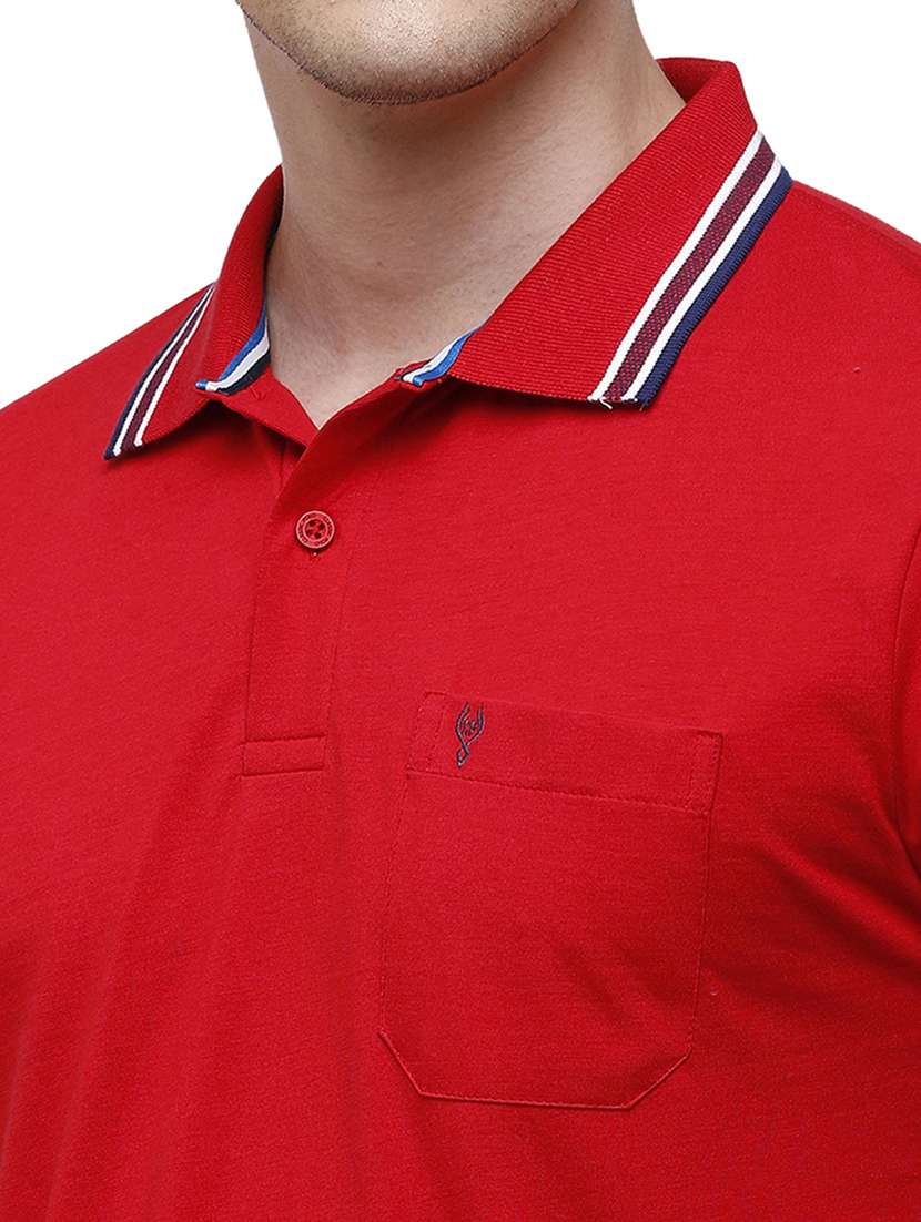 red solid polo t-shirt - 17753294 -  Standard Image - 4