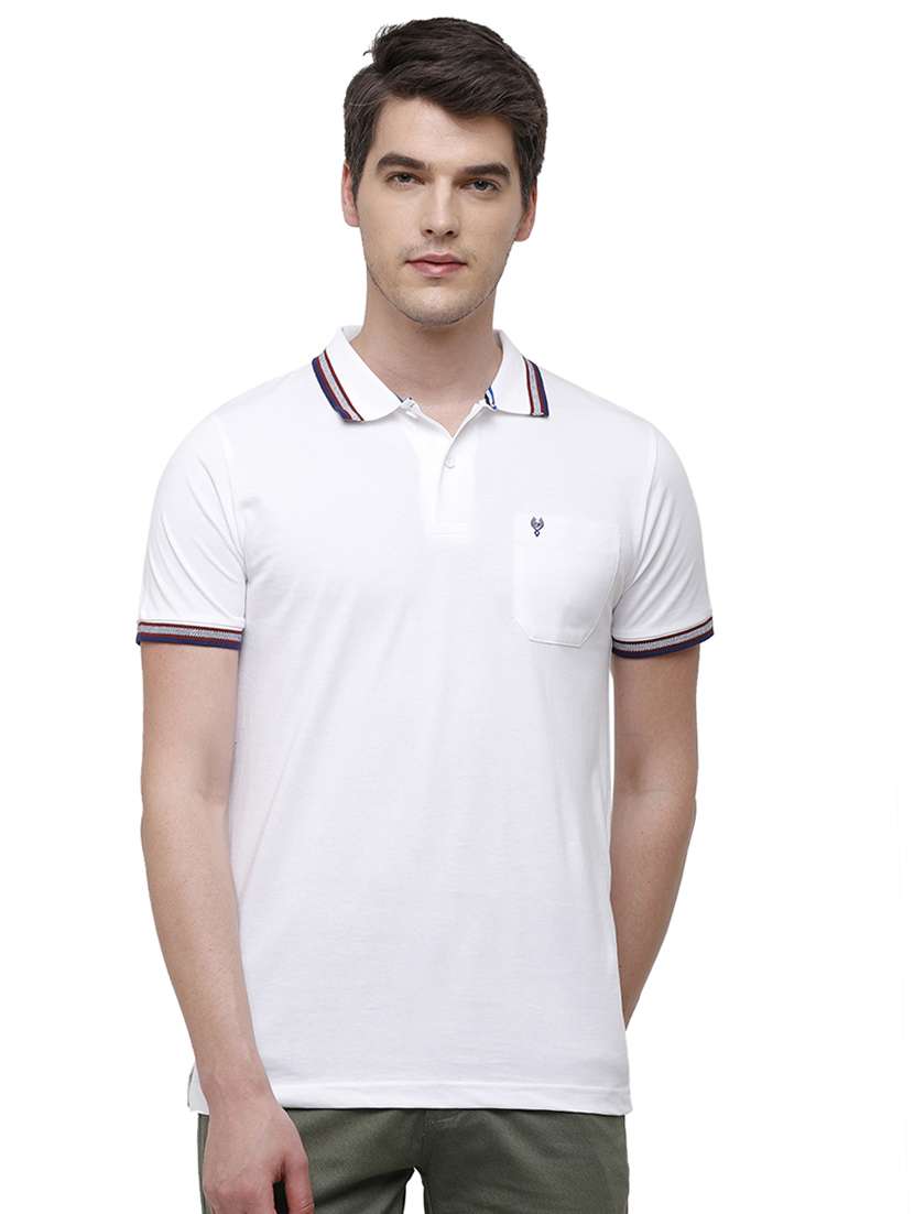 white solid polo t-shirt
