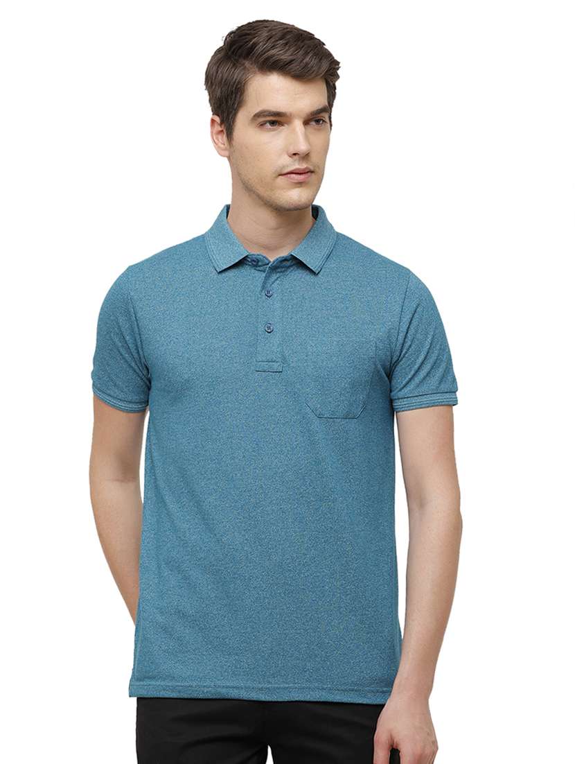blue melange polo t-shirt