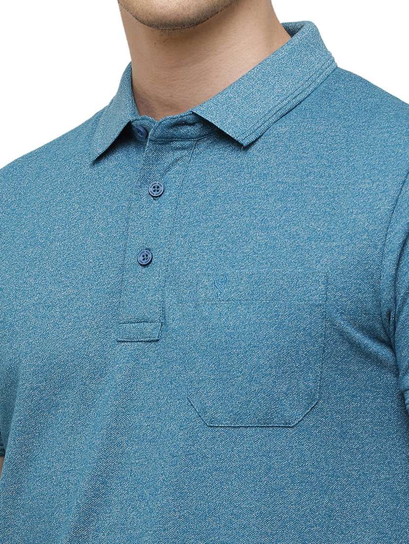 blue melange polo t-shirt - 17753300 -  Standard Image - 4