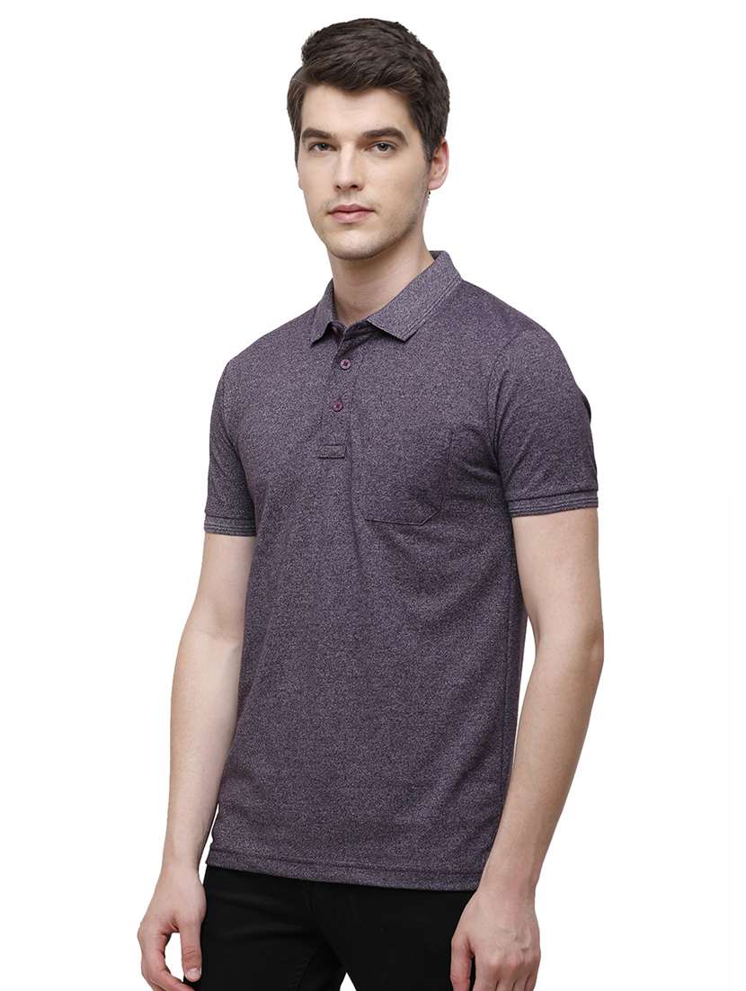 purple melange polo t-shirt - 17753303 -  Standard Image - 1
