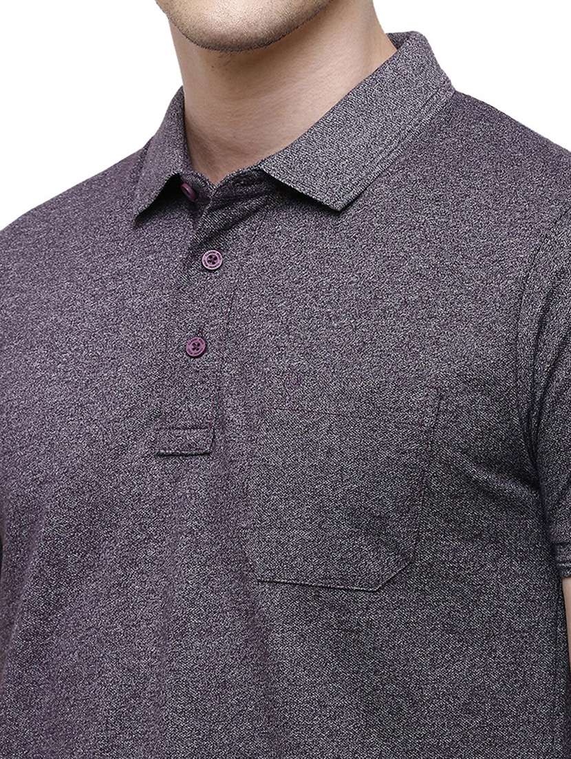 purple melange polo t-shirt - 17753303 -  Standard Image - 4