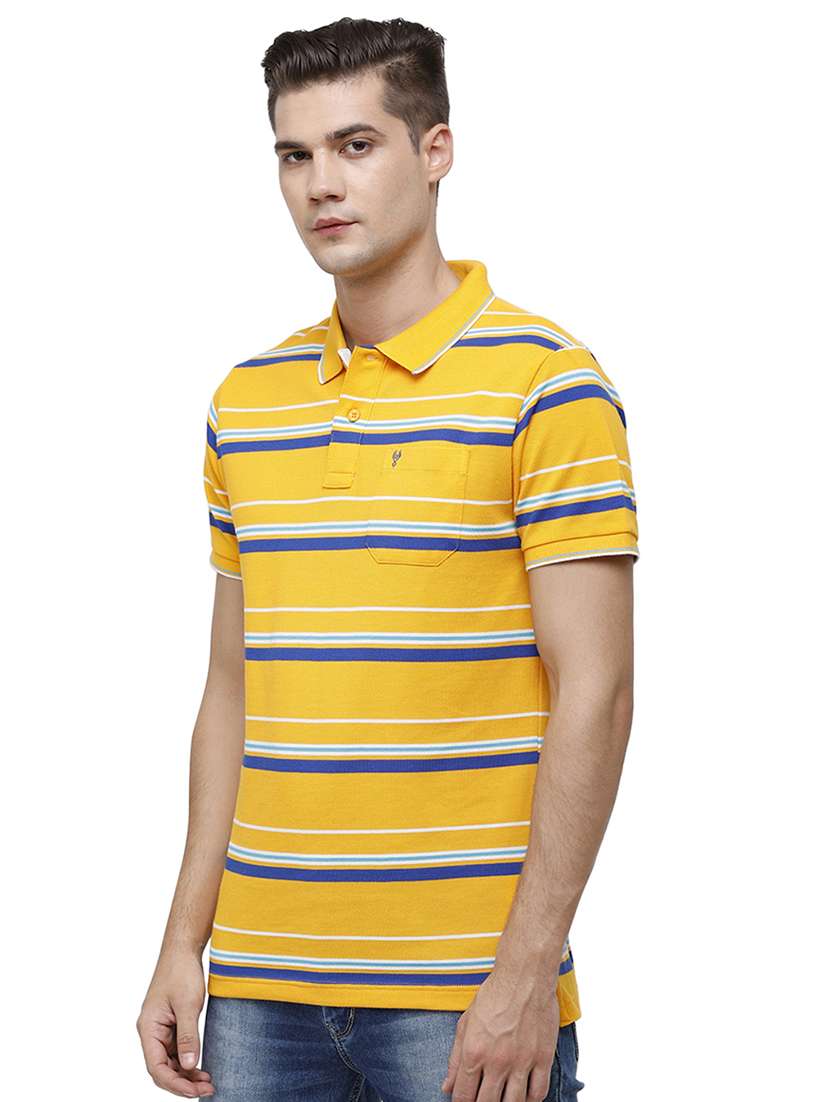yellow striped polo t-shirt - 17753336 - Standard Image - 1