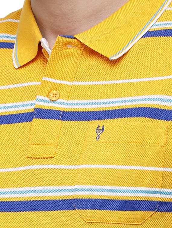 yellow striped polo t-shirt - 17753336 - Standard Image - 4