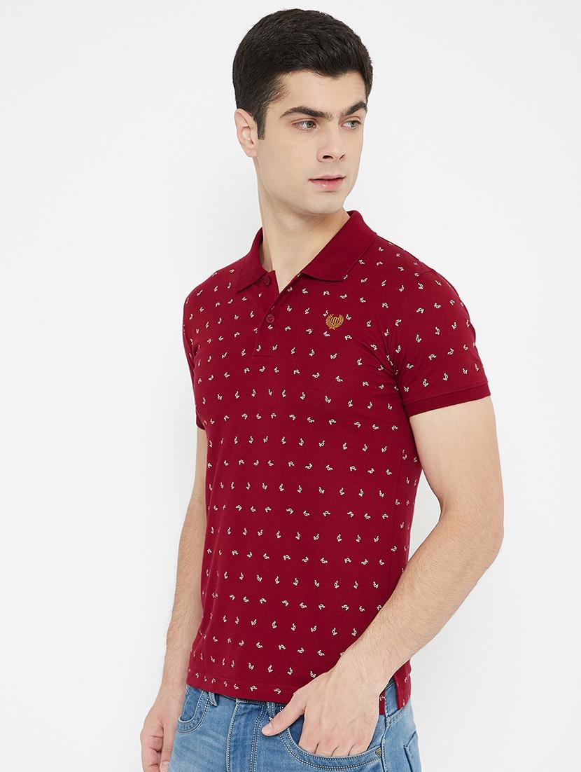 red printed polo t-shirt - 17754191 - Standard Image - 1