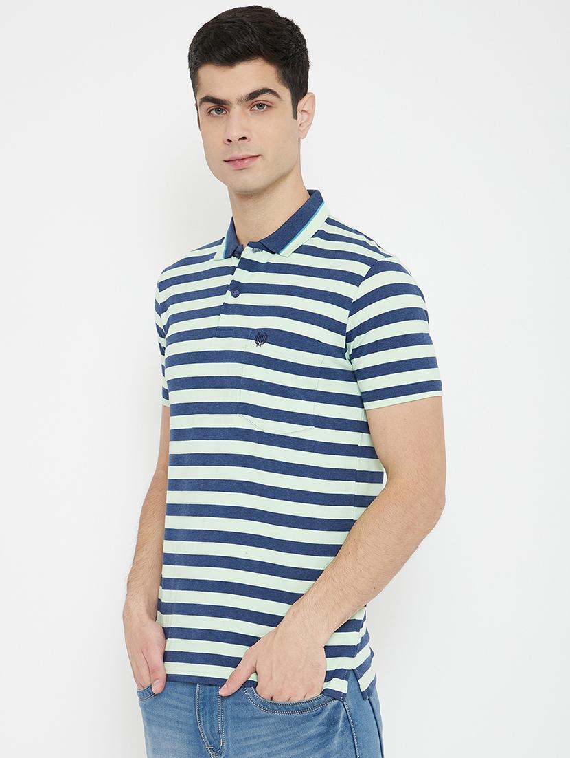 blue striped polo t-shirt - 17754195 - Standard Image - 1