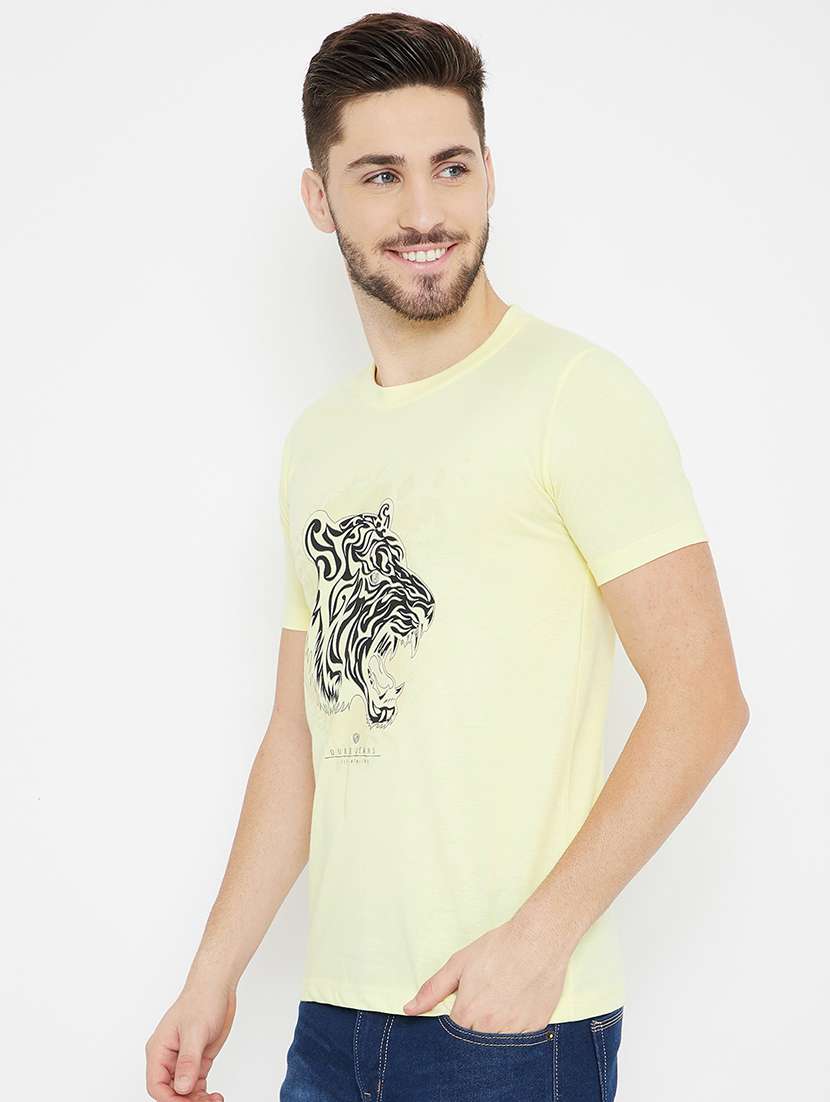 yellow front print t-shirt - 17754233 -  Standard Image - 1