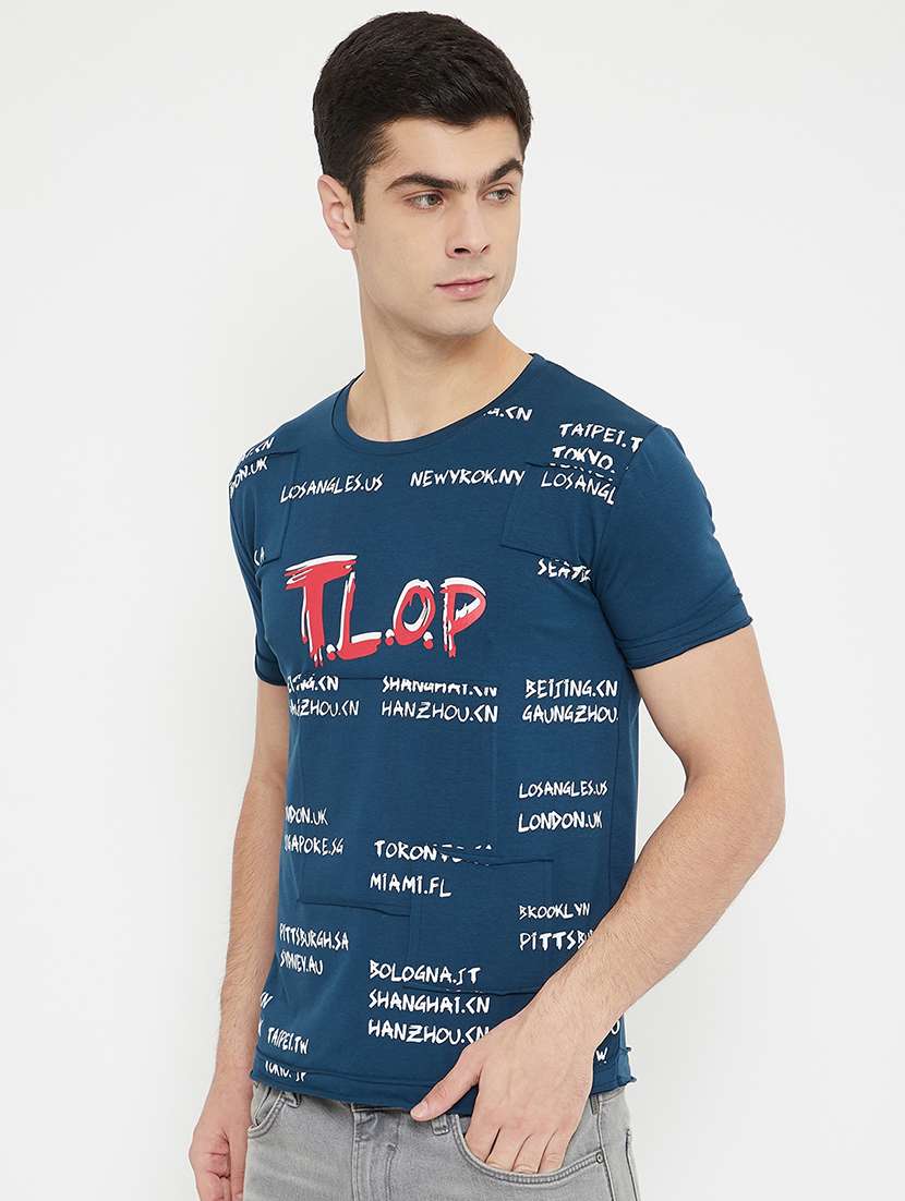 teal all over print t-shirt - 17754240 -  Standard Image - 1