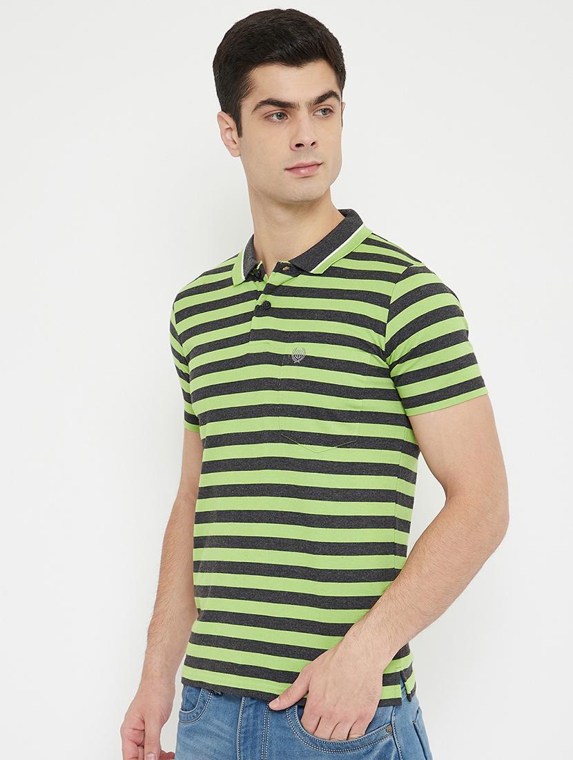 green striped polo t-shirt - 17754251 - Standard Image - 1