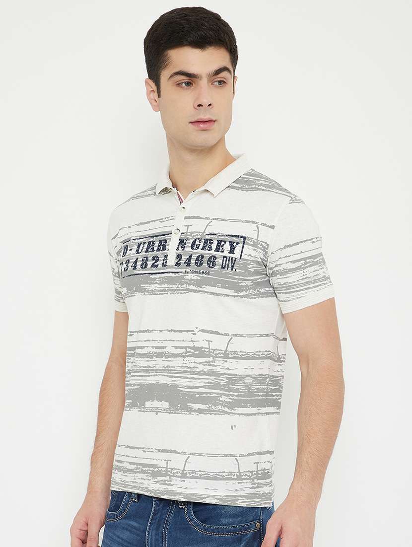 white striped polo t-shirt - 17754267 -  Standard Image - 1