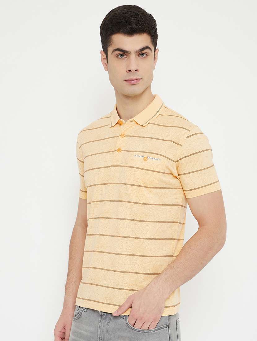 yellow striped polo t-shirt - 17754286 -  Standard Image - 1