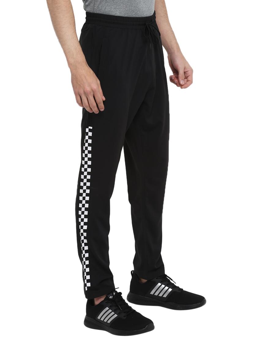black solid full length track pant - 17754565 - Standard Image - 1