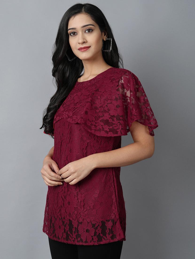 cape sleeved laced top  - 17754817 -  Standard Image - 1