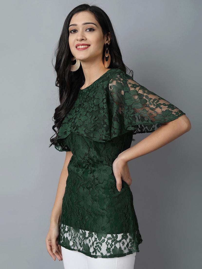 cape sleeved laced top - 17754818 - Standard Image - 1