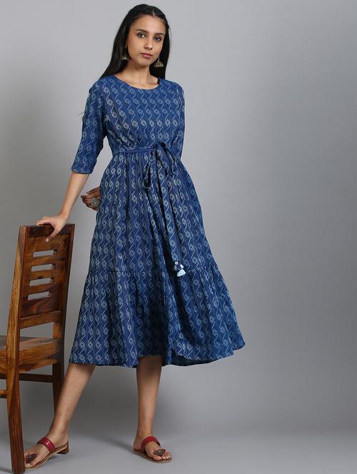 women's belted printed dress - 17755223 - Standard Image - 0