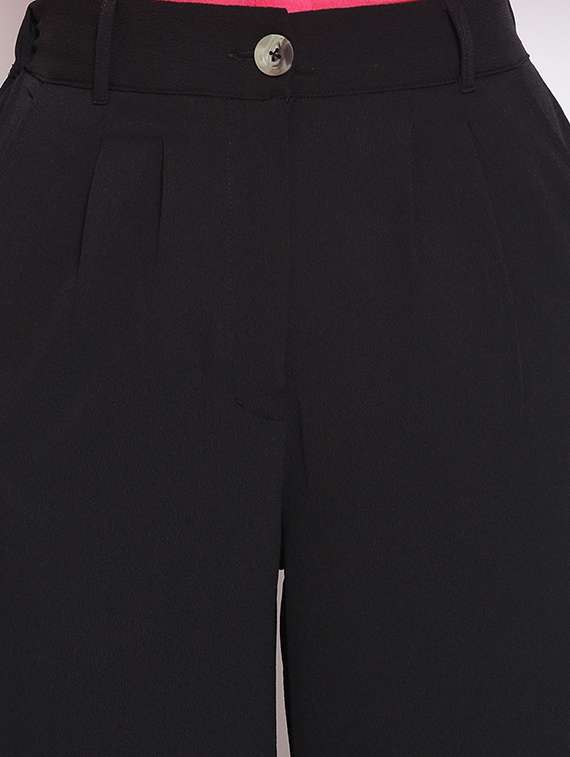 solid black flat front trouser - 17756134 -  Standard Image - 4