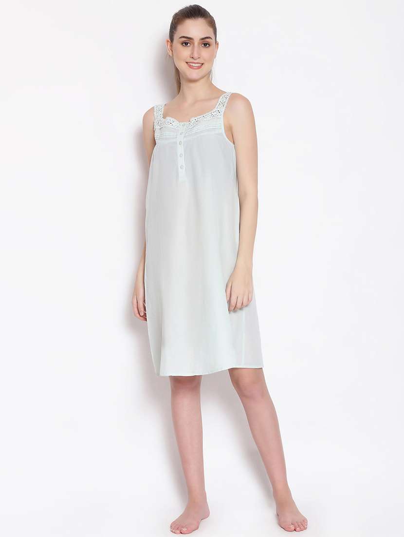 lace detail solid sleepshirt 