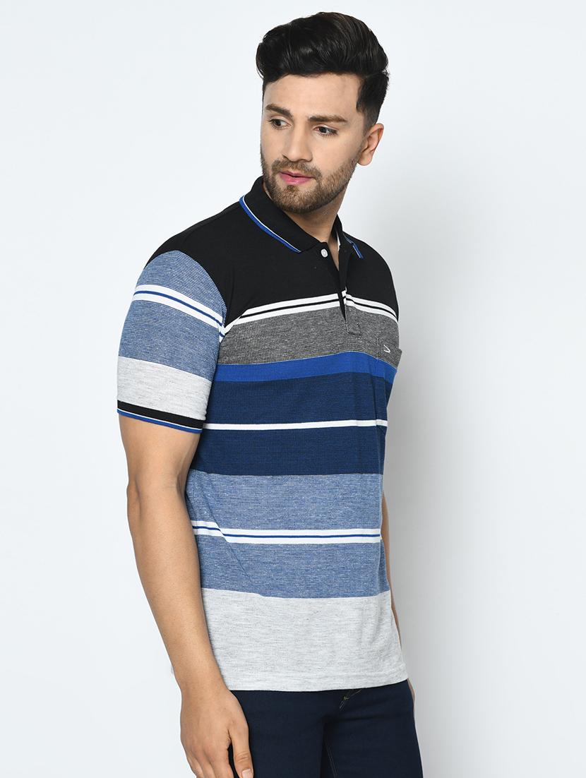 blue striped polo t-shirt - 17756377 - Standard Image - 1