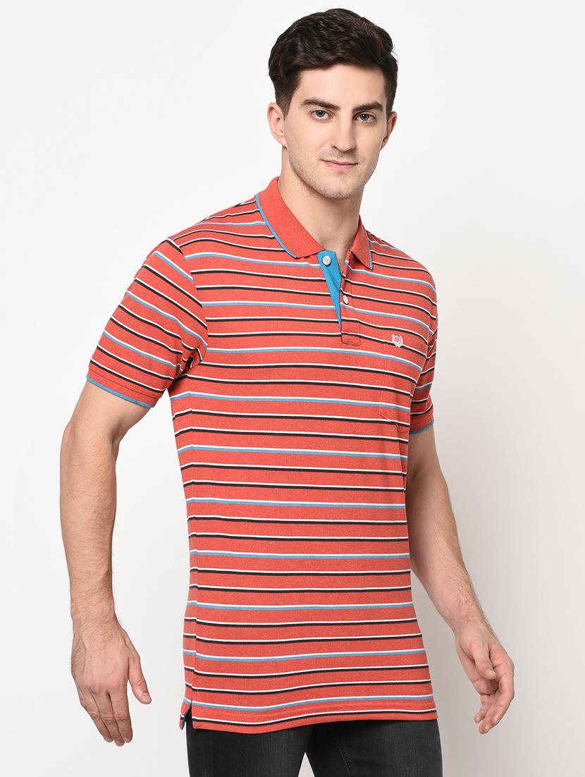 orange striped polo t-shirt - 17756401 - Standard Image - 1