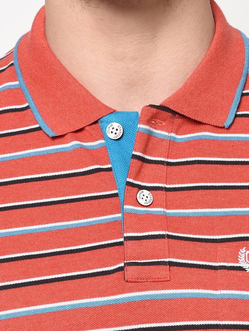 orange striped polo t-shirt - 17756401 - Standard Image - 4