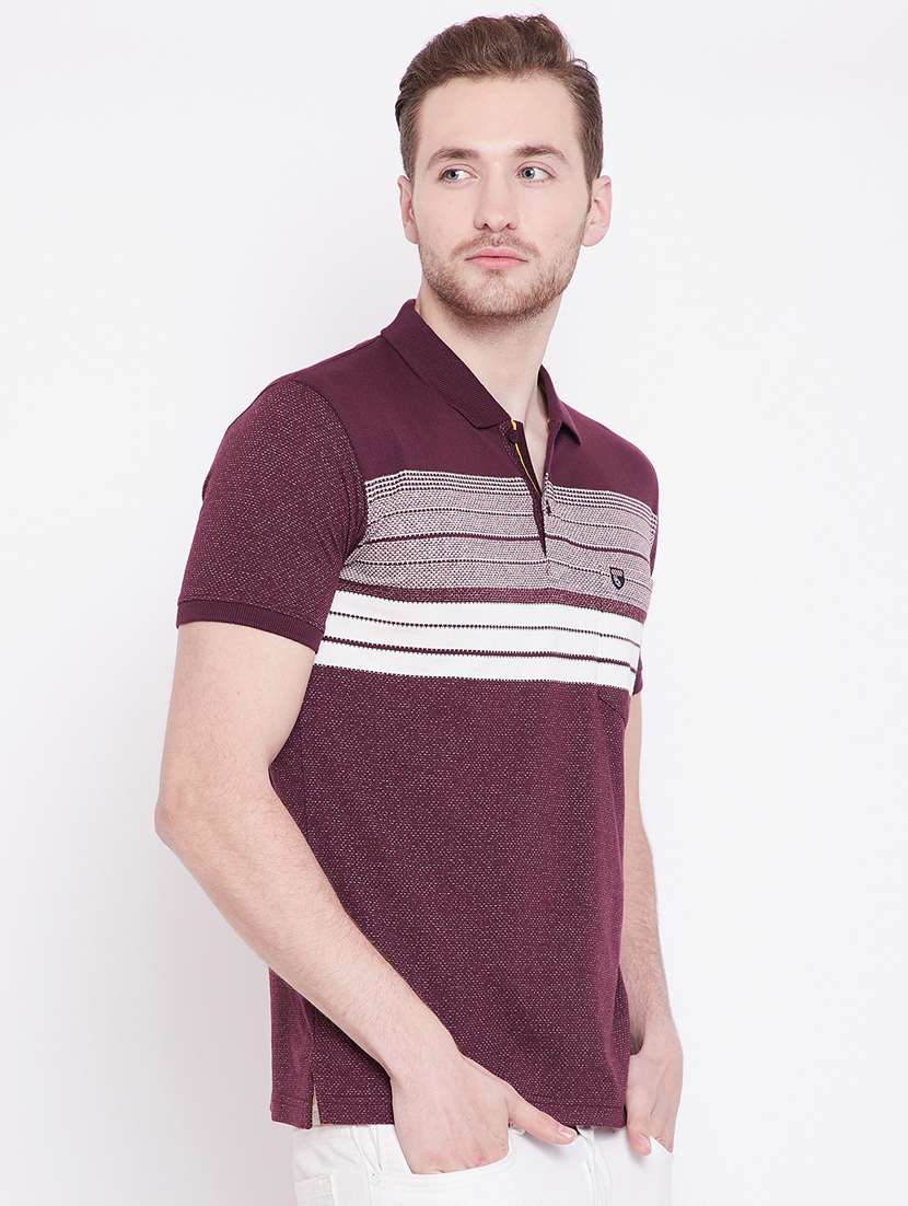 purple striped polo t-shirt - 17756421 -  Standard Image - 1