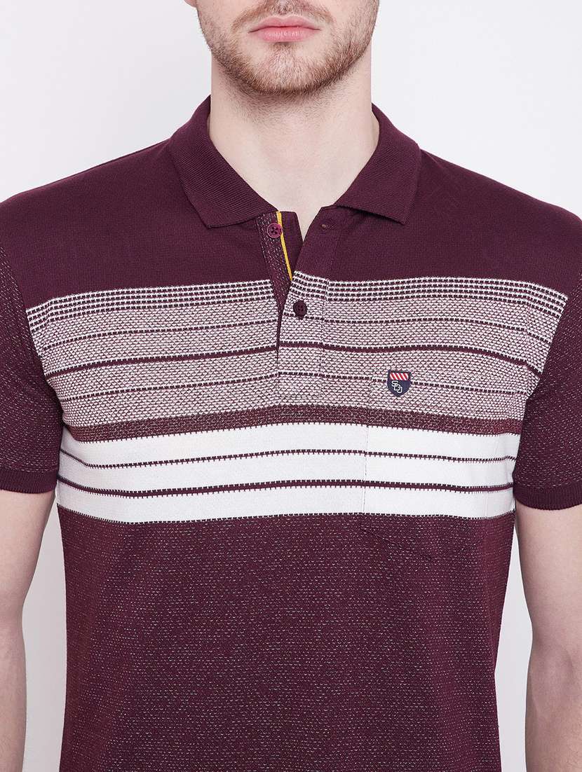 purple striped polo t-shirt - 17756421 -  Standard Image - 4