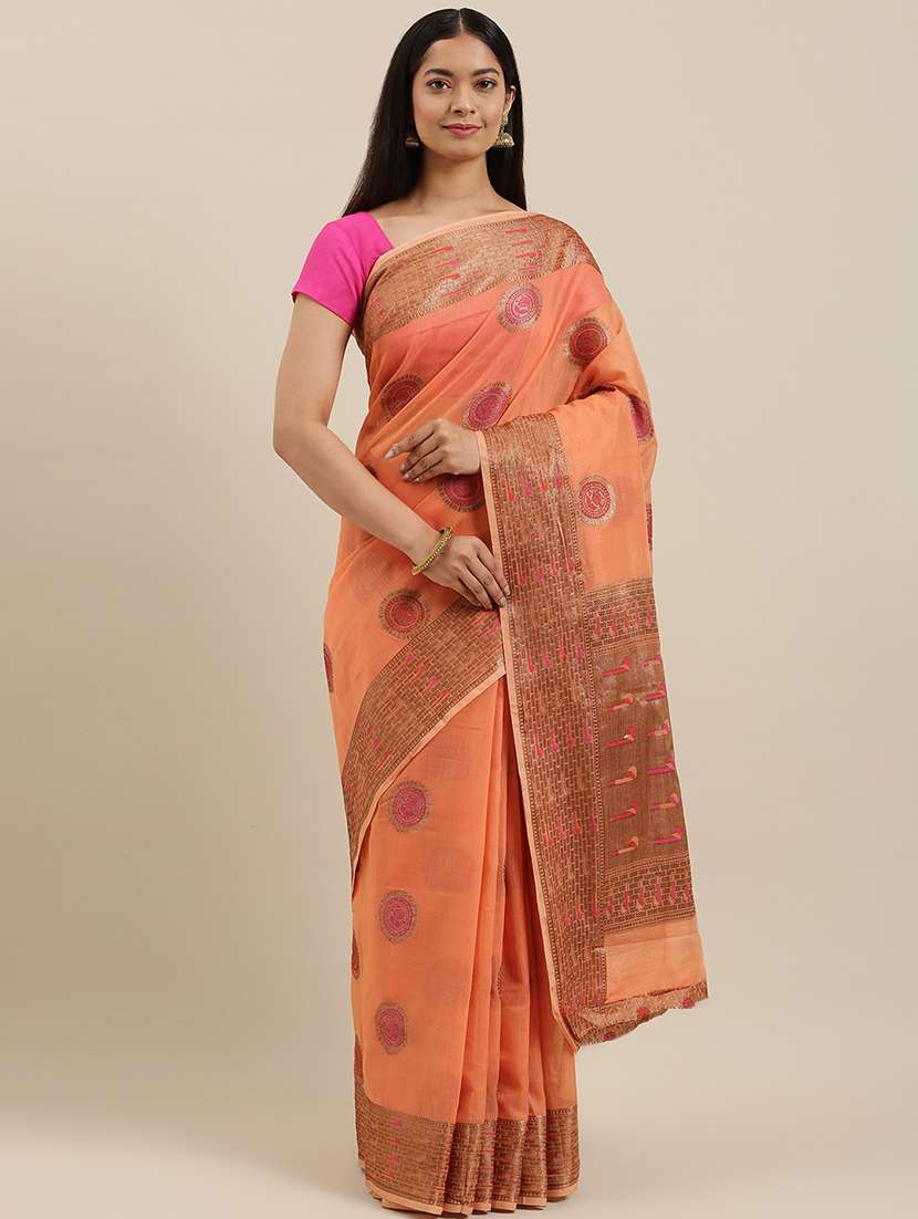 zari work woven saree with blouse