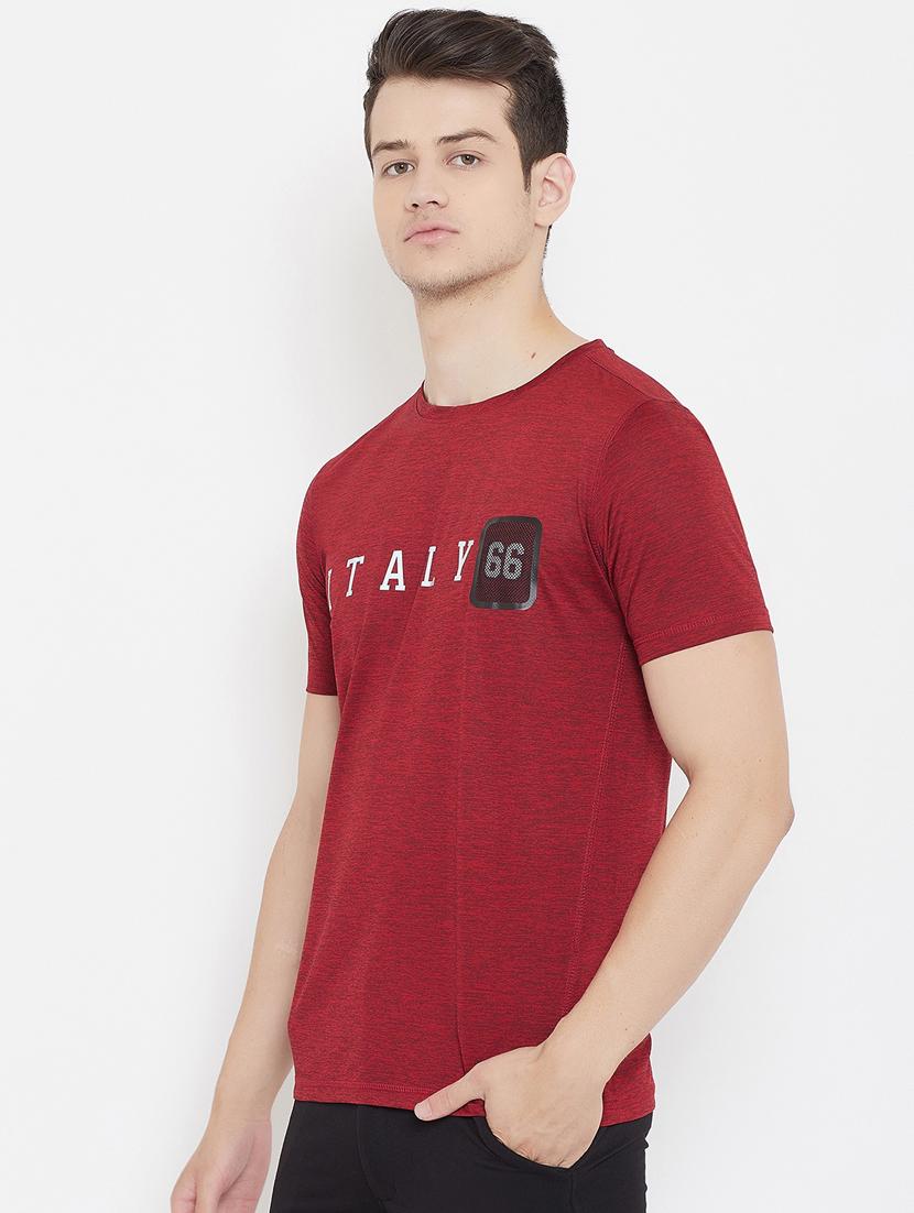 maroon printed t-shirt - 17757530 -  Standard Image - 1