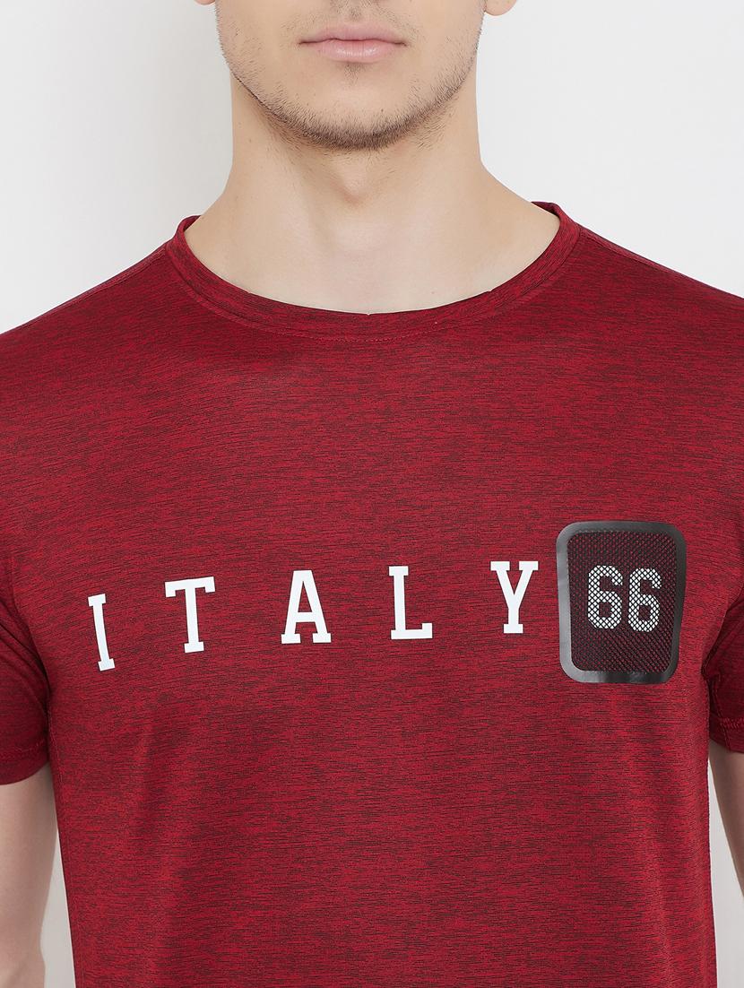 maroon printed t-shirt - 17757530 - Standard Image - 4