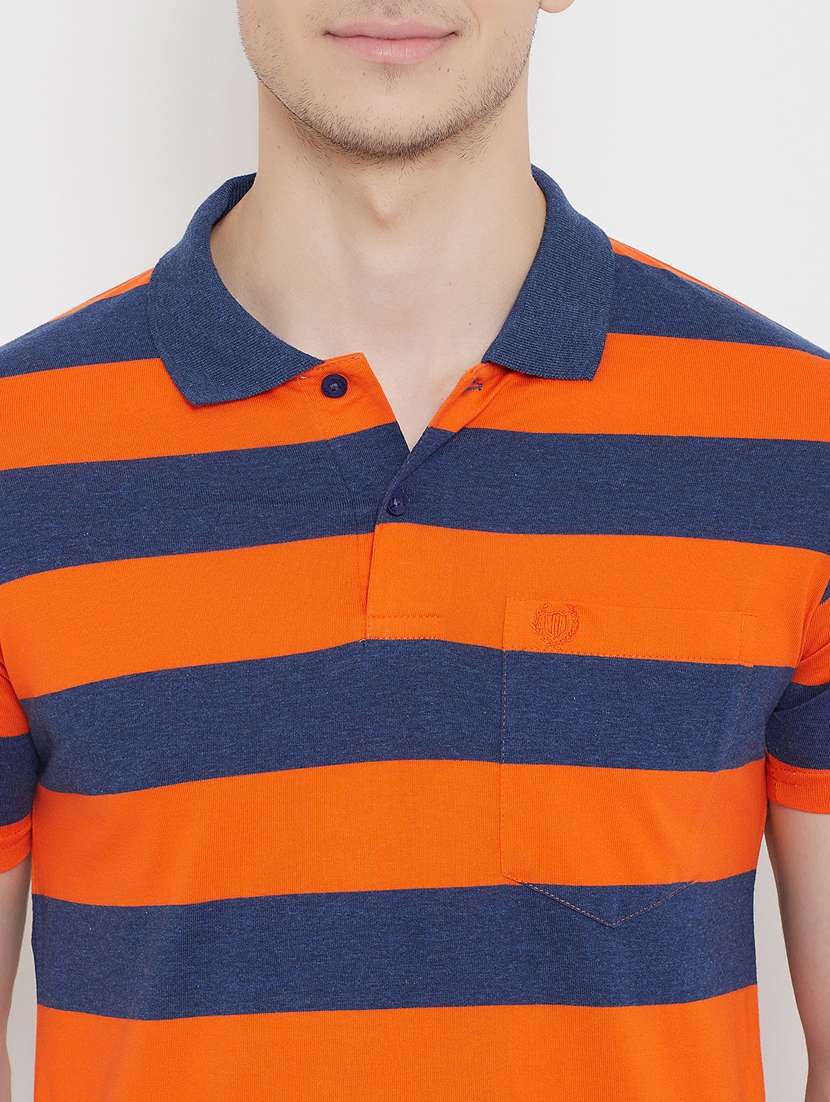 orange striped polo t-shirt - 17757544 -  Standard Image - 4