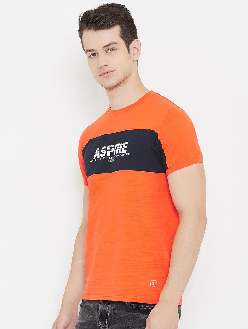 orange printed cut & sew t-shirt - 17757546 - Standard Image - 1