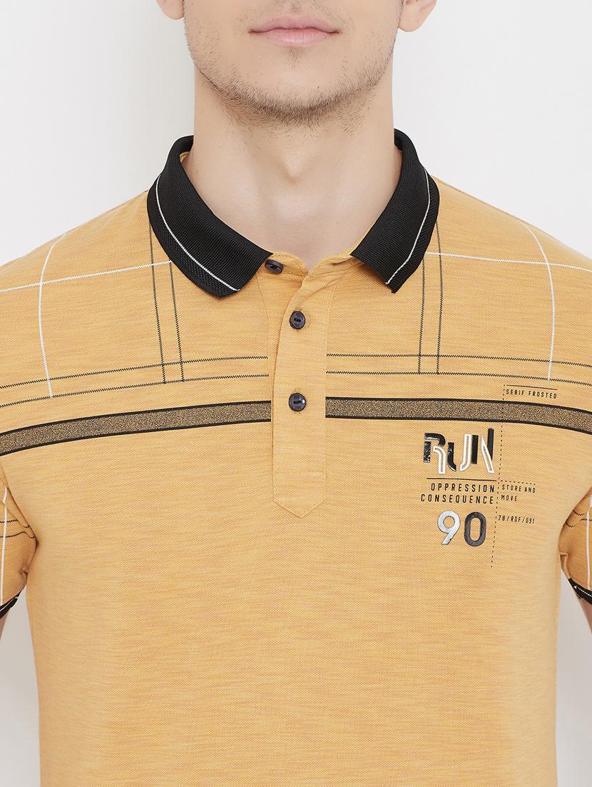 yellow printed polo t-shirt - 17757575 - Standard Image - 4