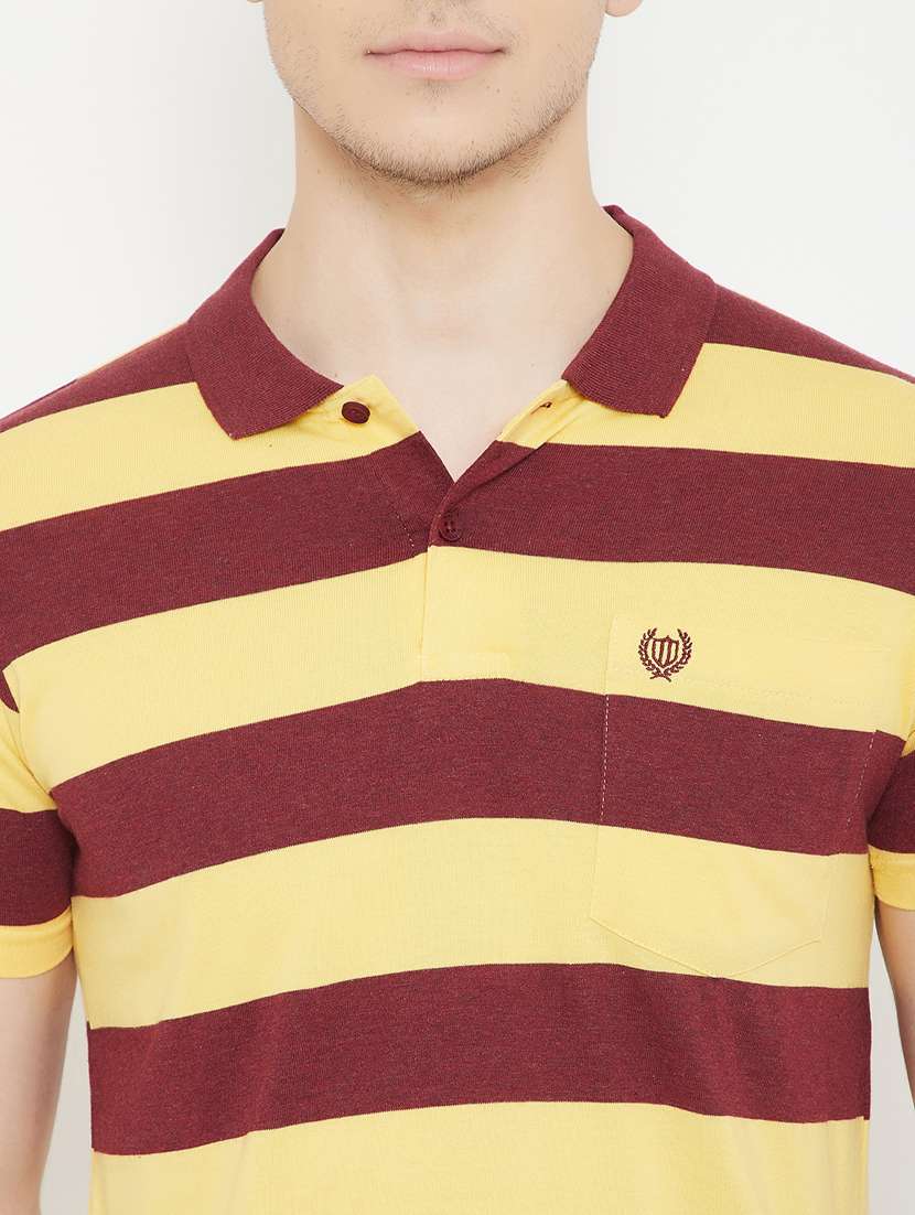 yellow striped polo t-shirt - 17757579 -  Standard Image - 4