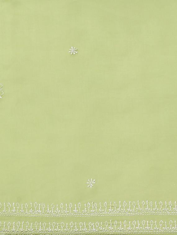 ada hand-embroidered green chikankari saree with blouse - 17757719 - Standard Image - 4