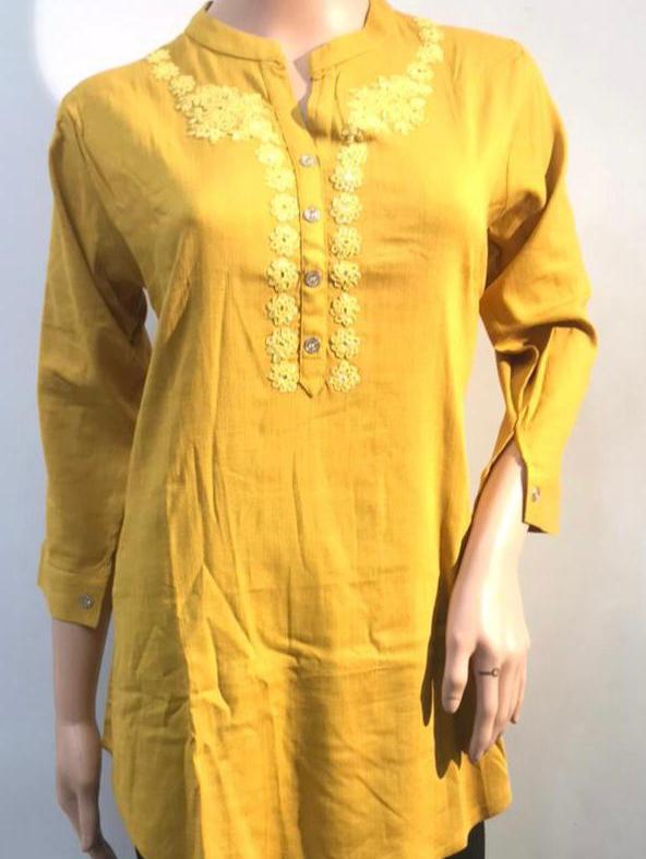 the kurtis, rayon lycra straight kurta  (yellow)  - 17757800 -  Standard Image - 1