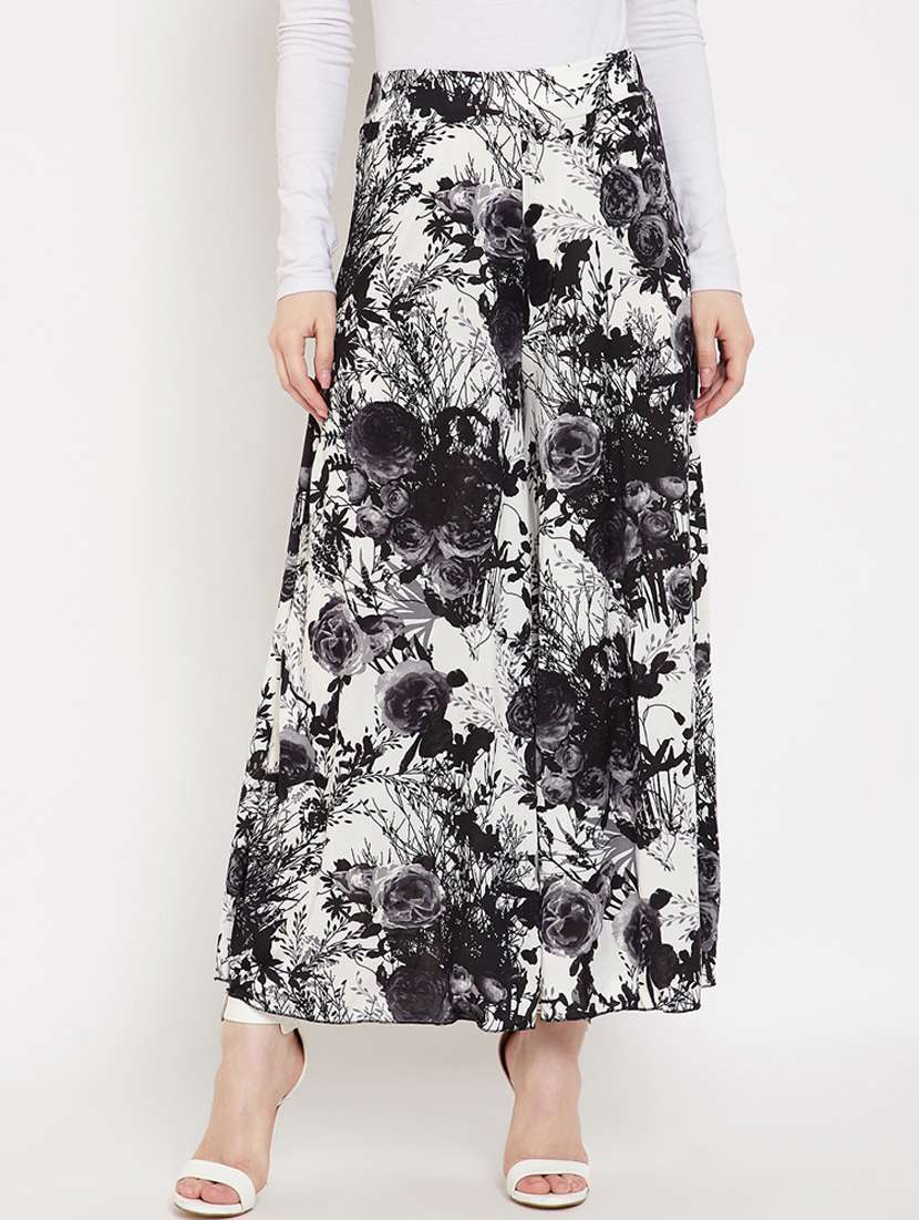high rise floral flared palazzo 