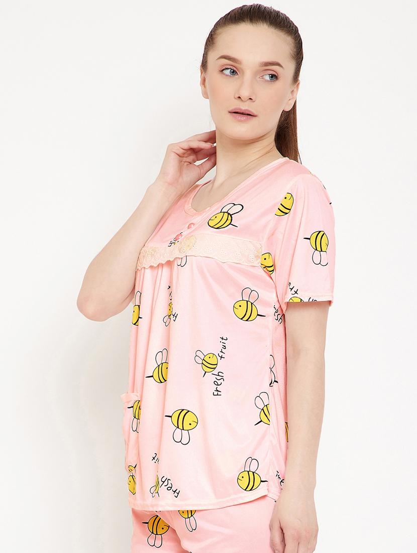 quirky printed nightwear shorts set - 17757920 - Standard Image - 1