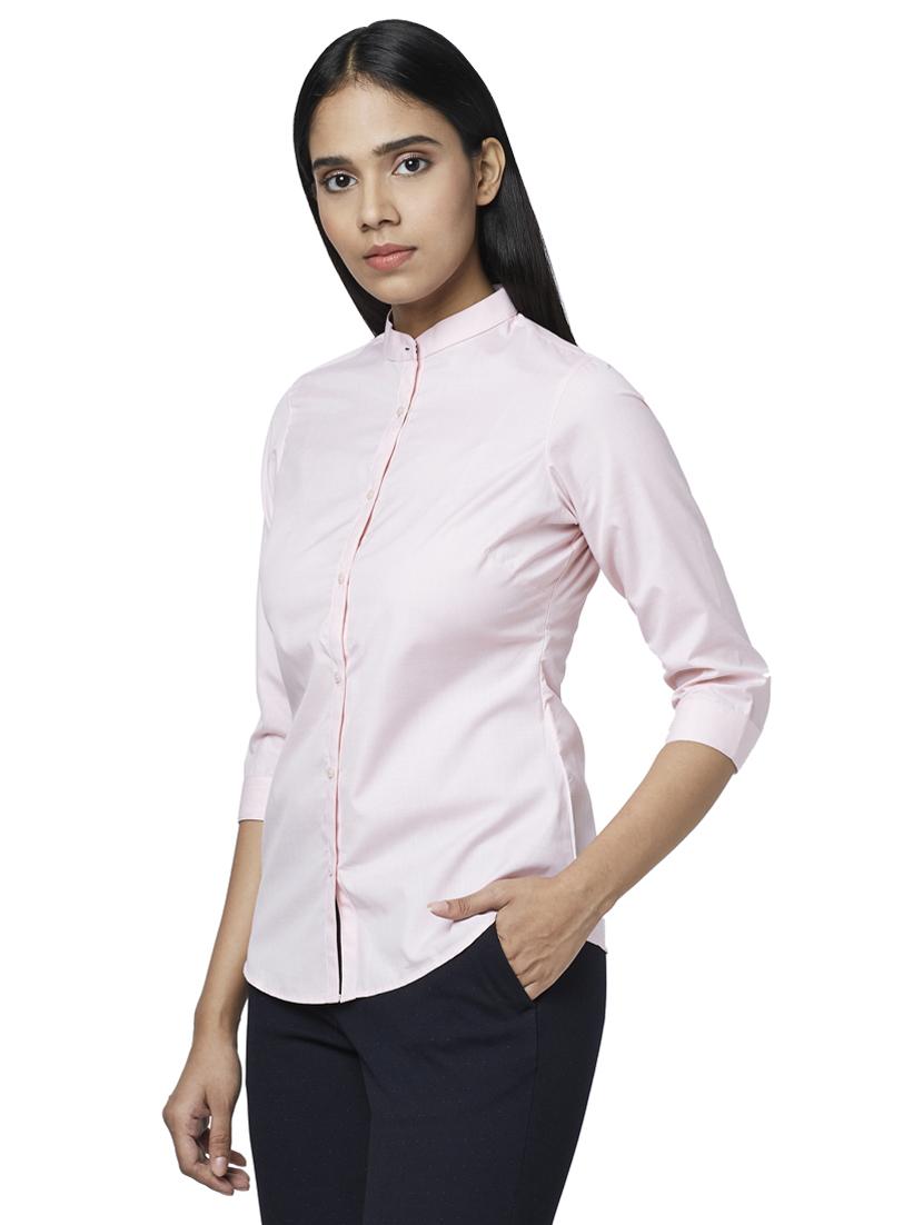 mandarin neck solid shirt  - 17759214 -  Standard Image - 1