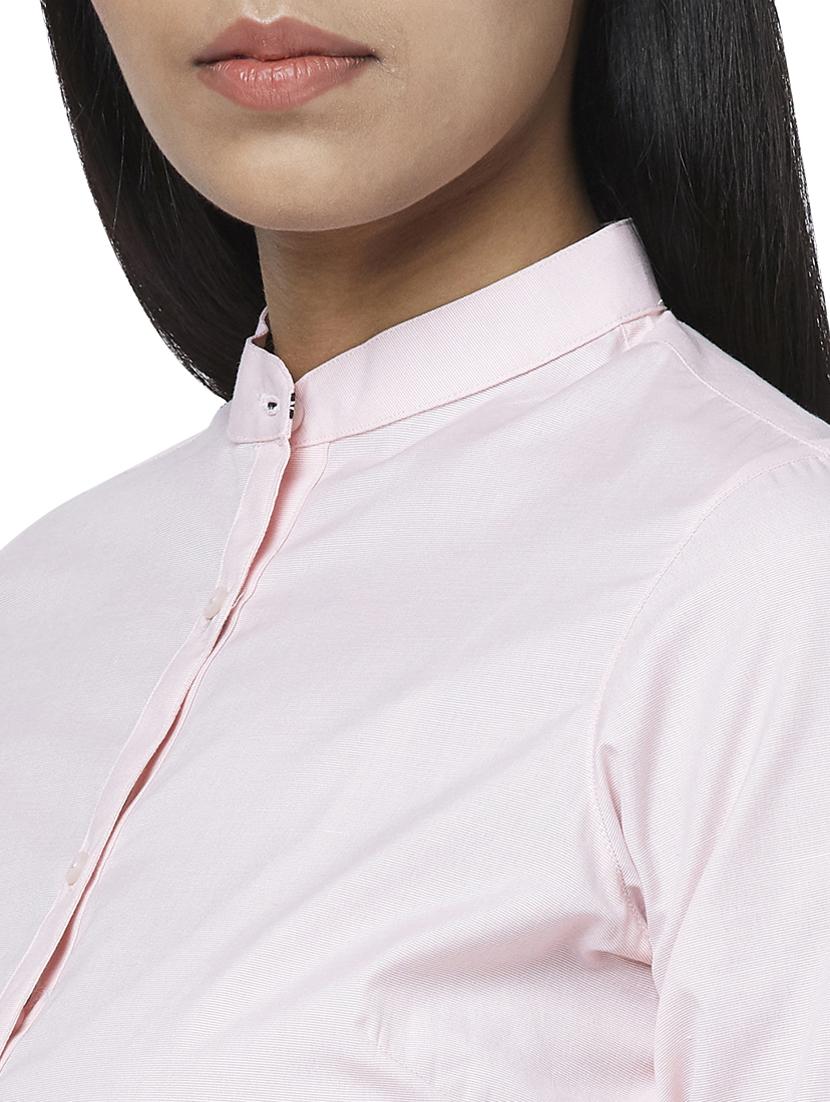 mandarin neck solid shirt - 17759214 - Standard Image - 4