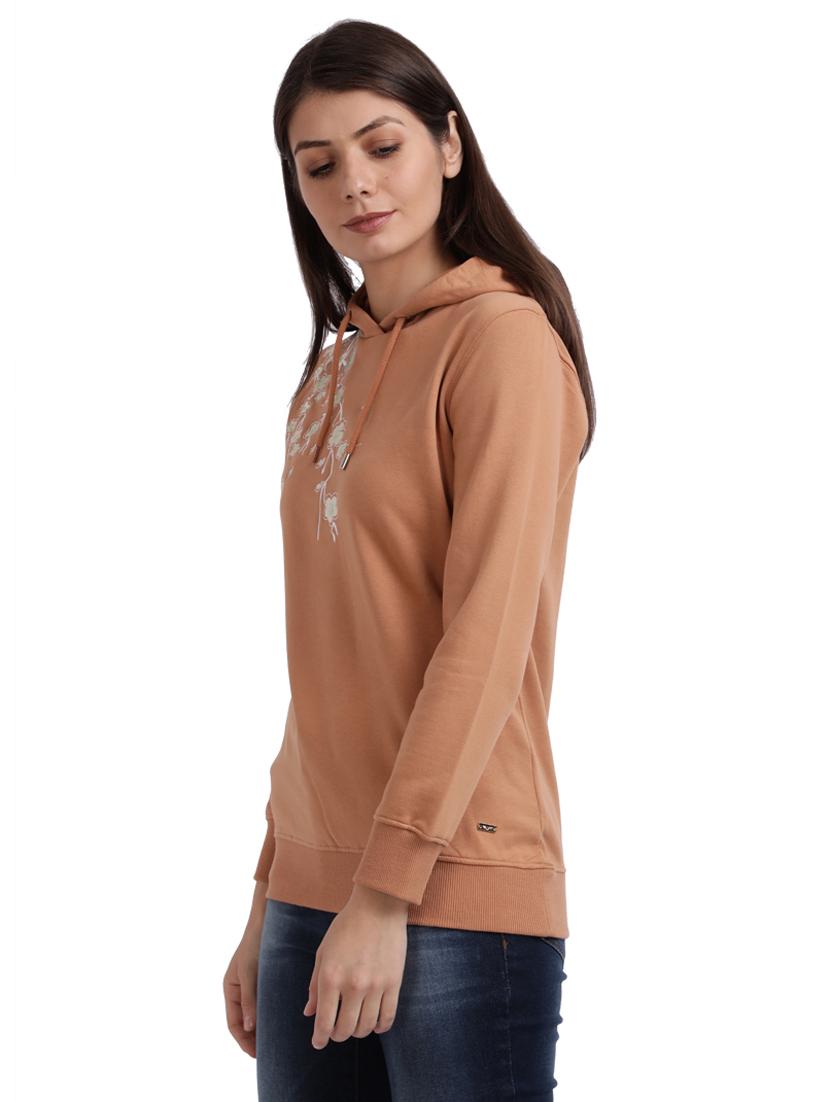 hooded neck floral sweatshirt - 17759382 - Standard Image - 1