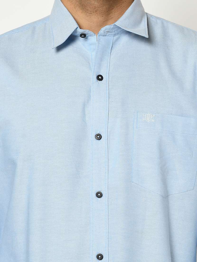 light blue solid casual shirt - 17759993 - Standard Image - 4