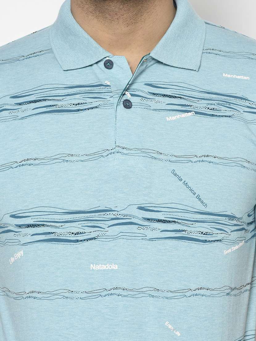 blue printed polo t-shirt - 17760008 - Standard Image - 4