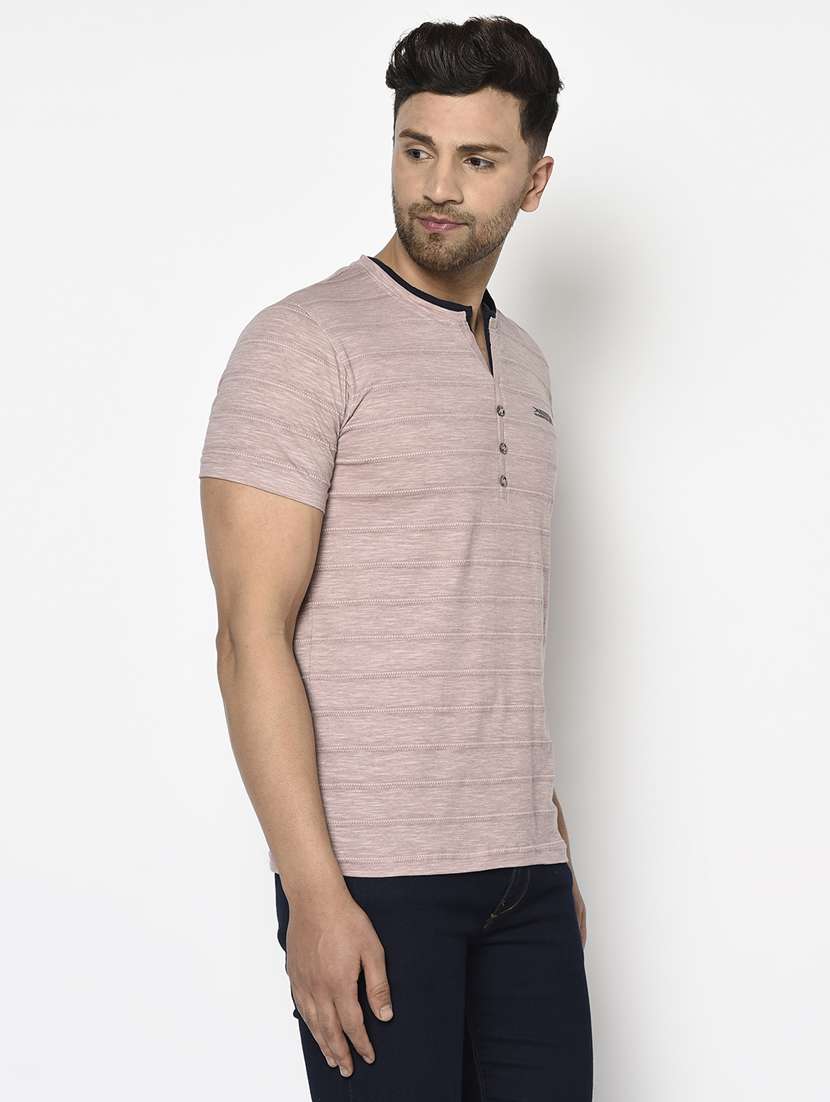 pink self design t-shirt - 17760021 -  Standard Image - 1